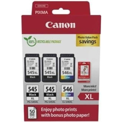 Canon PG-545XL x2/CL-546XL (8286B015), originální inkoust, černý/barevný, 800/300 stran (2x 15 / 13 ml), XL Multipack