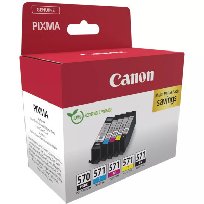 Canon PGI-570/CLI-571 (0372C006), originální inkoust, PGBK/C/M/Y/BK, 1 x 15 + 4 x 7 ml