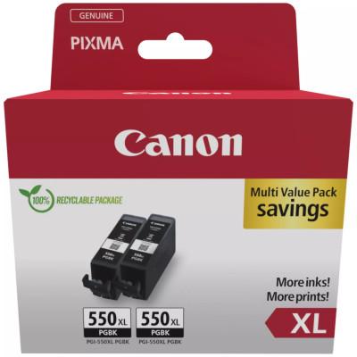 Canon PGI-550XL (6431B010), originální inkoust, černý, 2 x 500 stran (2 x 15 ml), XL 2-pack