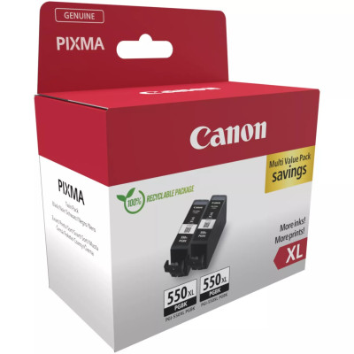 Canon PGI-550XL (6431B010), originální inkoust, černý, 2 x 500 stran (2 x 15 ml), XL 2-pack