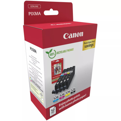 Canon CLI-526 (4540B019), originální inkoust, CMYK, 4-pack