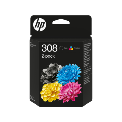 HP 6L6S6UE (308), originální inkoust, černý/barevný, 2-pack