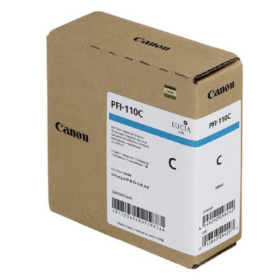 Canon PFI-110C (2365C001), originální inkoust, azurový, 160 ml