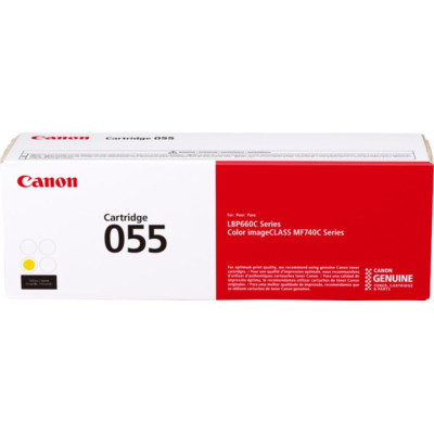 Canon 055Y (3013C002), originální toner, žlutý, 2100 stran