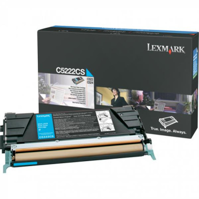 Lexmark C5222CS, originální toner, azurový, 3000 stran