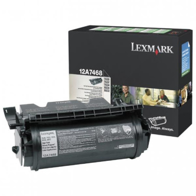 Lexmark 12A7468, originální toner, černý, 21000 stran