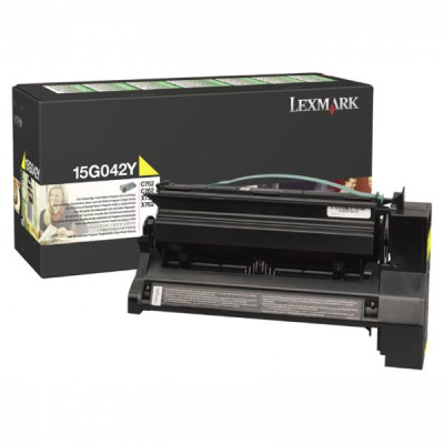 Lexmark 15G042Y, originální toner, žlutý, 15000 stran