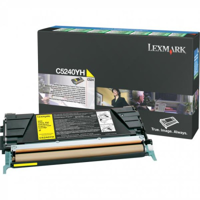 Lexmark C5240YH, originální toner, žlutý, 5000 stran