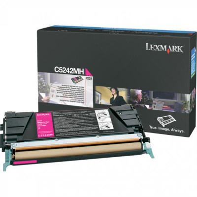 Lexmark C5242MH, originální toner, purpurový, 5000 stran