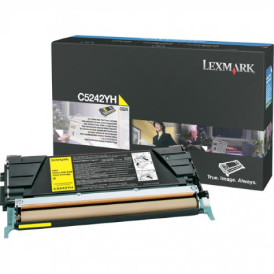 Lexmark C5242YH, originální toner, žlutý, 5000 stran