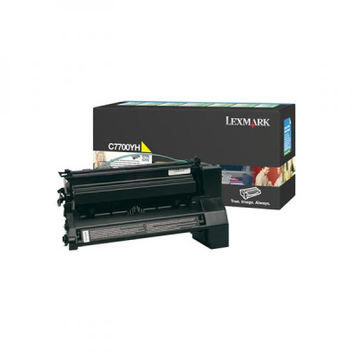 Lexmark C7700YH, originální toner, žlutý, 10000 stran