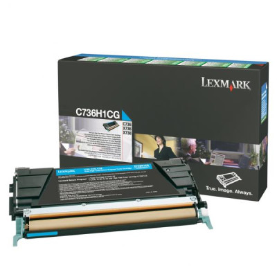 Lexmark C736H1CG, originální toner, azurový, 10000 stran