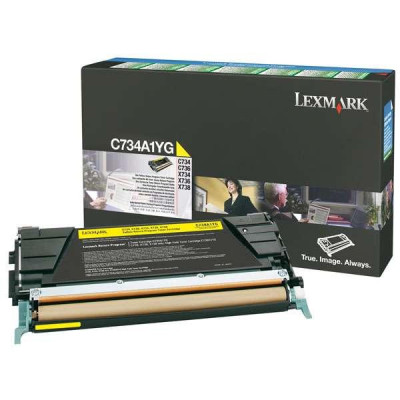 Lexmark C734A1YG, originální toner, žlutý, 6000 stran