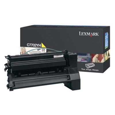 Lexmark C7702YH, originální toner, žlutý, 10000 stran