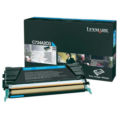 Lexmark C734A2CG, originální toner, azurový, 6000 stran