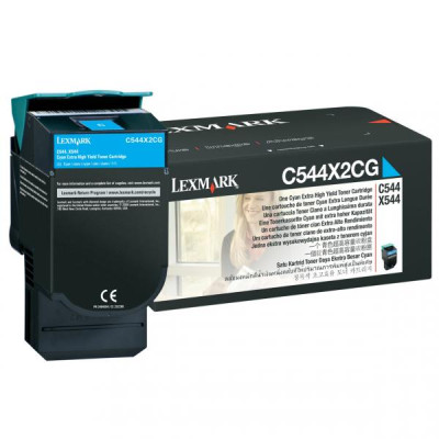 Lexmark C544X2CG, originální toner, azurový, 4000 stran