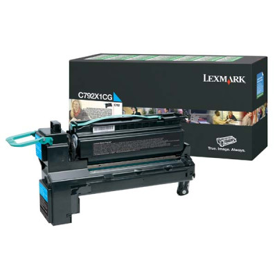 Lexmark C792X1CG, originální toner, azurový, 20000 stran