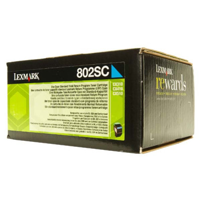 Lexmark 80C2SC0 (80C2SCE), originální toner, azurový, 2000 stran