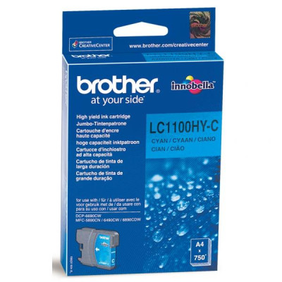 Brother LC-1100HYC, originální inkoust, azurový, 750 stran