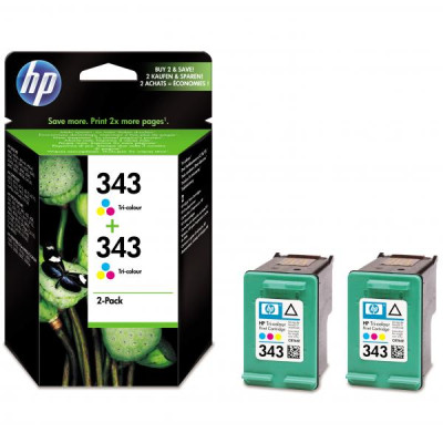 HP CB332EE (343), originální inkoust, barevný, 2 × 7 ml, 2-pack