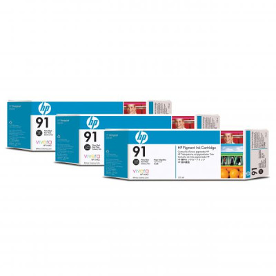 HP C9481A (91), originální inkoust, photo černý, 775 ml, 3-pack