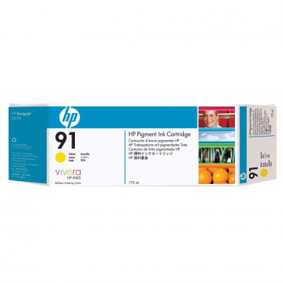 HP C9485A (91), originální inkoust, žlutý, 3 × 775 ml, 3-pack