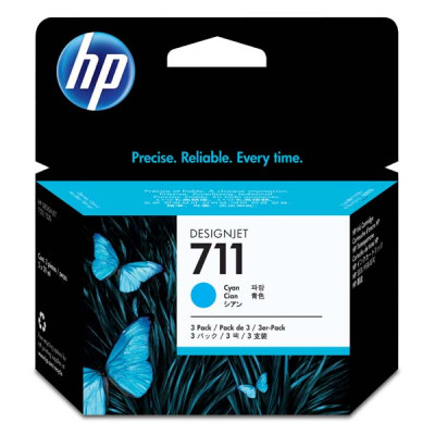 HP CZ134A (711), originální inkoust, azurový, 3×29 ml, 3-pack