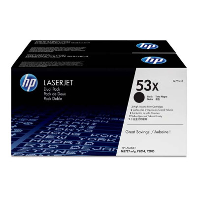 HP Q7553XD (53X), originální toner, černý, 2 × 7000 stran, 2-pack