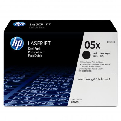 HP CE505XD (05X), originální toner, černý, 2 × 6500 stran, 2-pack