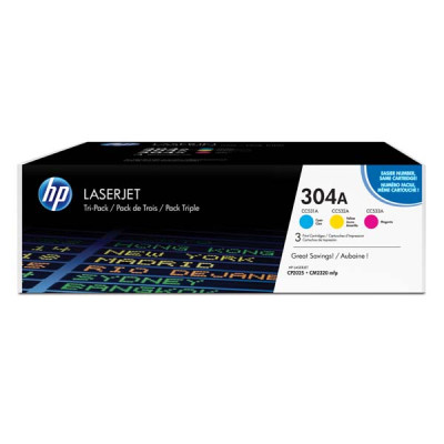 HP CF372AM (304A), originální toner, CMY, 3 × 2800 stran, 3-pack