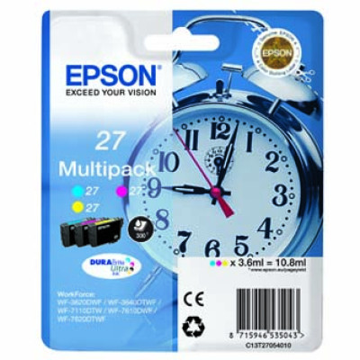 Epson T2705 (C13T27054010), originální inkoust, CMY, 3 × 3,6 ml, 3-pack