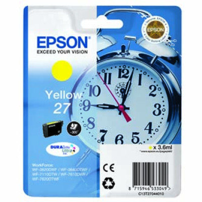 Epson T2704 (C13T27044010), originální inkoust, žlutý, 3,6 ml