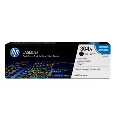 HP CC530AD (304A), originální toner, černý, 2 × 3500 stran, 2-pack