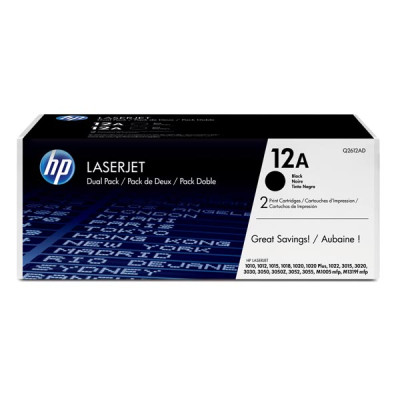 HP Q2612AD (12A), originální toner, černý, 2 × 2000 stran, 2-pack