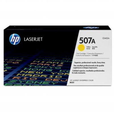 HP CE402A (507A), originální toner, žlutý, 6000 stran