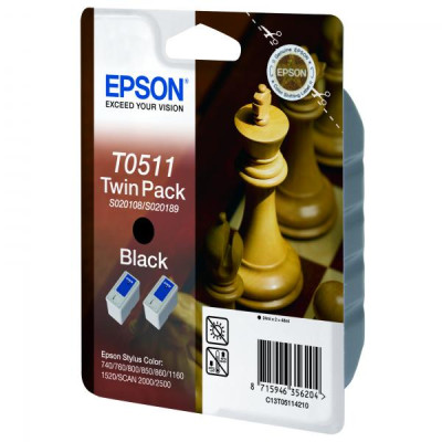 Epson T051142 (C13T051142), originální inkoust, černý, 1800 stran (2 × 24 ml), 2-pack