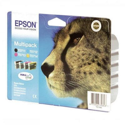 Epson T0715 (C13T07154010), originální inkoust, CMYK, 4-pack