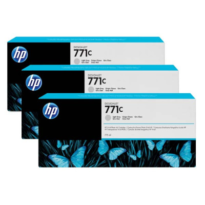 HP B6Y38A (771C), originální inkoust, světle šedý, 775 ml, 3-pack