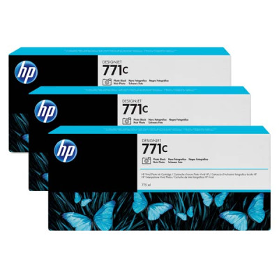 HP B6Y37A (771C), originální inkoust, photo černý, 775 ml, 3-pack