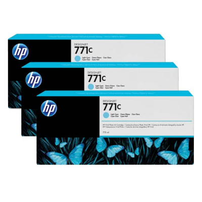 HP B6Y36A (771C), originální inkoust, světle azurový, 775 ml, 3-pack