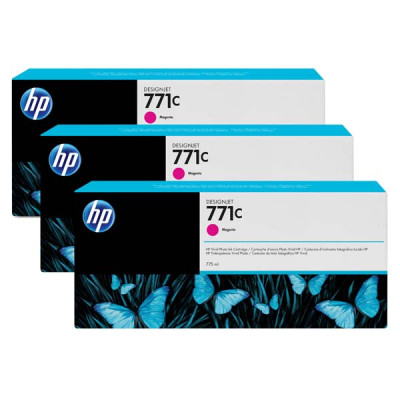 HP B6Y33A (771C), originální inkoust, purpurový, 775 ml, 3-pack