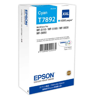 Epson T7892XXL (C13T789240), originální inkoust, azurový, 4000 stran (34 ml)