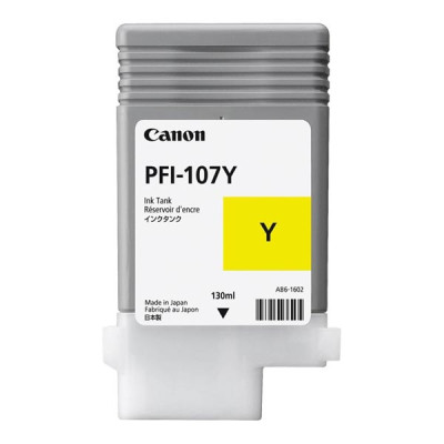 Canon PFI-107Y (6708B001), originální inkoust, žlutý, 130 ml