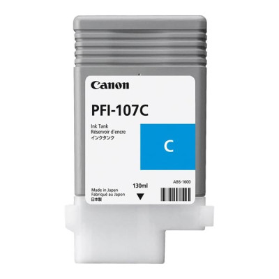 Canon PFI-107C (6706B001), originální inkoust, azurový, 130 ml