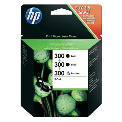 HP SD518AE (300), originální inkoust, 2xčerný/barevný, 2 × 200 + 165 stran, 3-pack