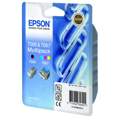 Epson T0662 (C13T06624010), originální inkoust, černý/barevný, 10 + 25 ml, 2-pack