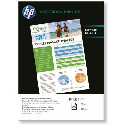 HP Professional Inkjet Paper, bílá, 200, ks Q6593A, pro inkoustové tiskárny, 210x297mm (A4), A4, 120 g/m2