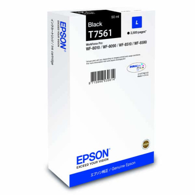 Epson T7561L (C13T756140), originální inkoust, černý, 2500 stran (50 ml)