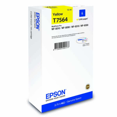 Epson T7564L (C13T756440), originální inkoust, žlutý, 1500 stran (14 ml)