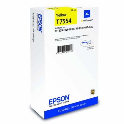 Epson T7554XL (C13T755440), originální inkoust, žlutý, 4000 stran (39 ml)